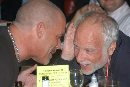 Kayla Kupcakes Richard Dreyfuss and Ron Jeremy chat at Sardo's Bar in 